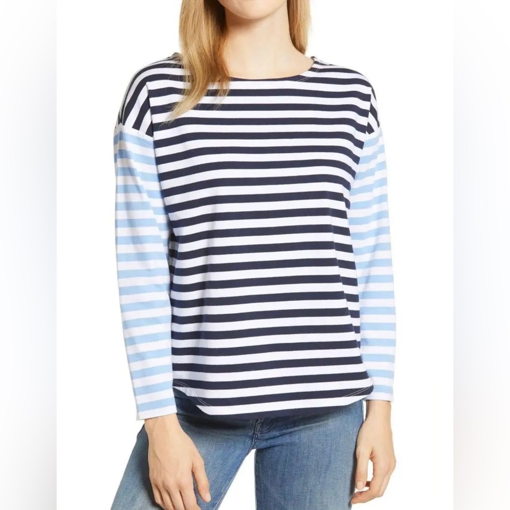 Vineyard Vines | Mixed Stripped Long Sleeved Top‎ | Deep Bay | Women’s Size XXS